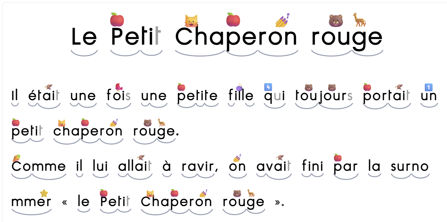 Texte après colorisation Coloritext